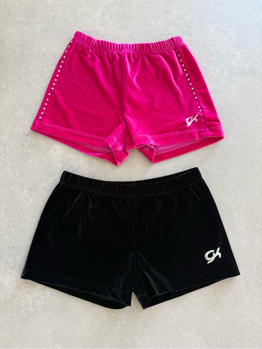 GK Velvet Athletic Shorts - Hot Pink and Black